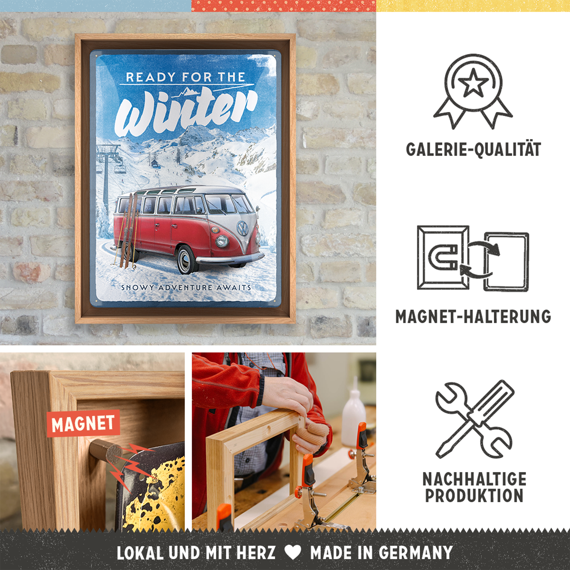 nostalgic-art-vw-bulli-ready-for-the-winter-targa-con-cornice-n-frame-l-33-5x44- image 3