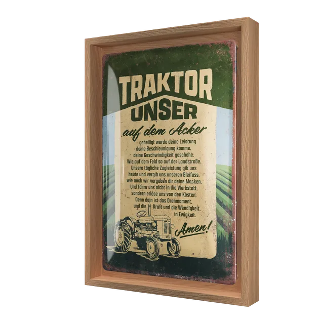 nostalgic-art-traktor-unser-n-frame-m-edition-cornice-legno-24x33-5-cm image 1