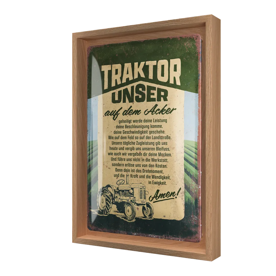 nostalgic-art-traktor-unser-n-frame-m-edition-cornice-legno-24x33-5-cm image 1