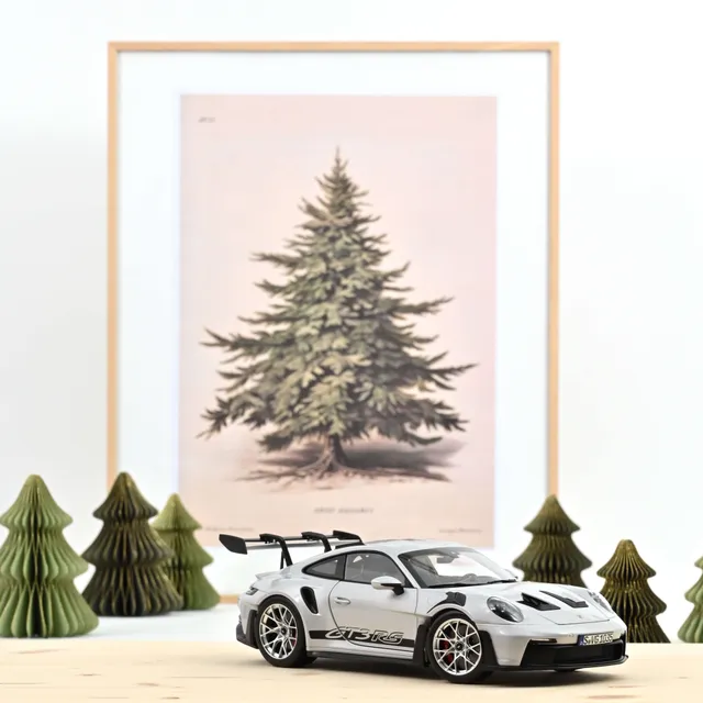 norev-porsche-911-gt3-rs-2022-992-modellino-auto-1-18-grigio-ghiaccio image 1