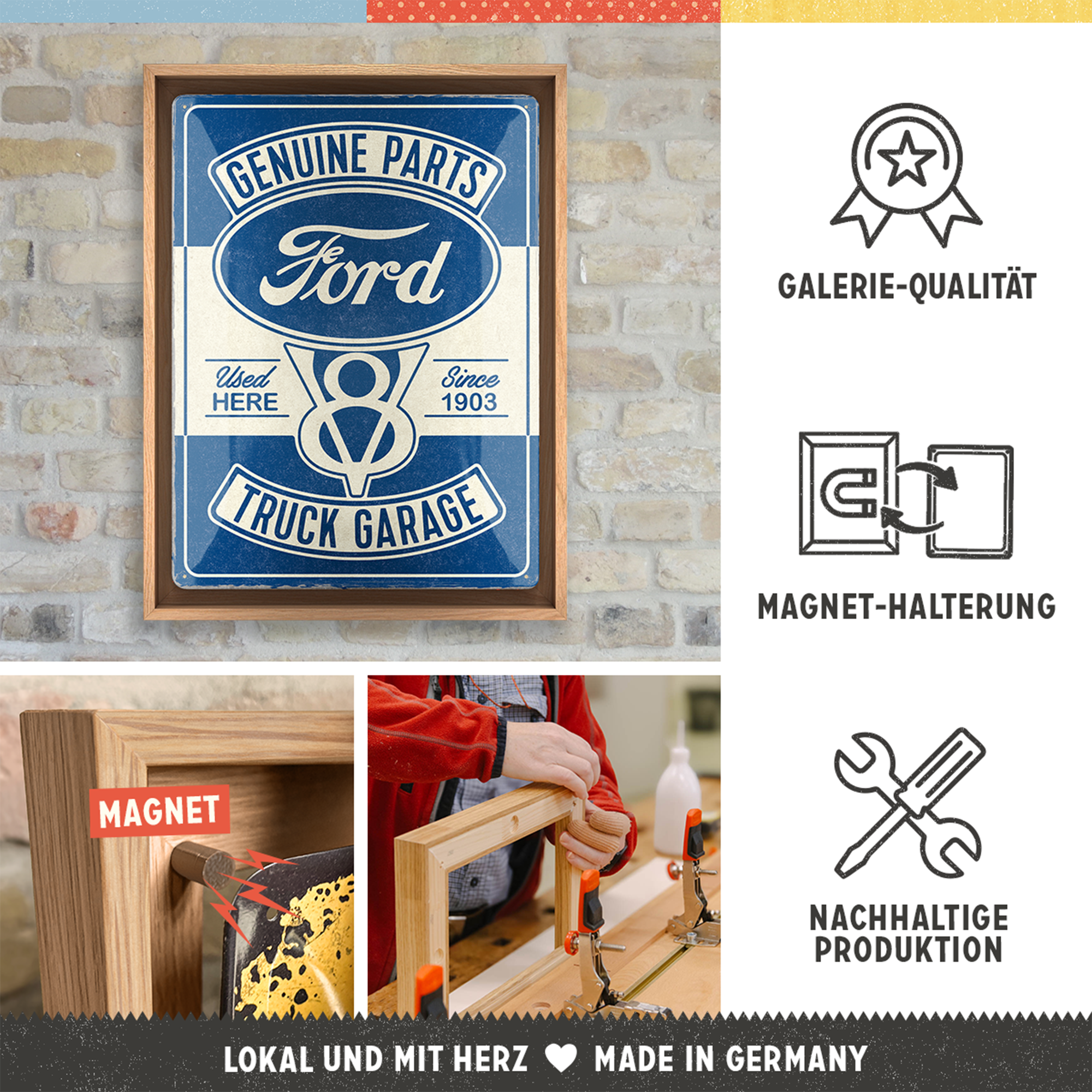 nostalgic-art-ford-v8-truck-garage-cornice-n-frame-l-33-5x44-cm image 3