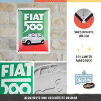 nostalgic-art-fiat-500-italian-colours-targa-in-metallo-15x20-cm image 2
