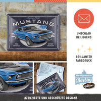 nostalgic-art-ford-mustang-1969-mach-1-blue-metal-card-10x14-cm image 3