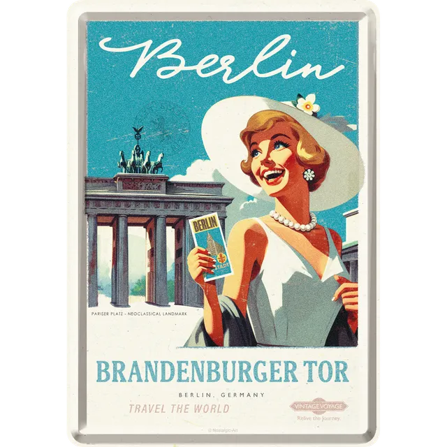 nostalgic-art-berlino-porta-di-brandeburgo-card-in-metallo-10x14-cm image 1