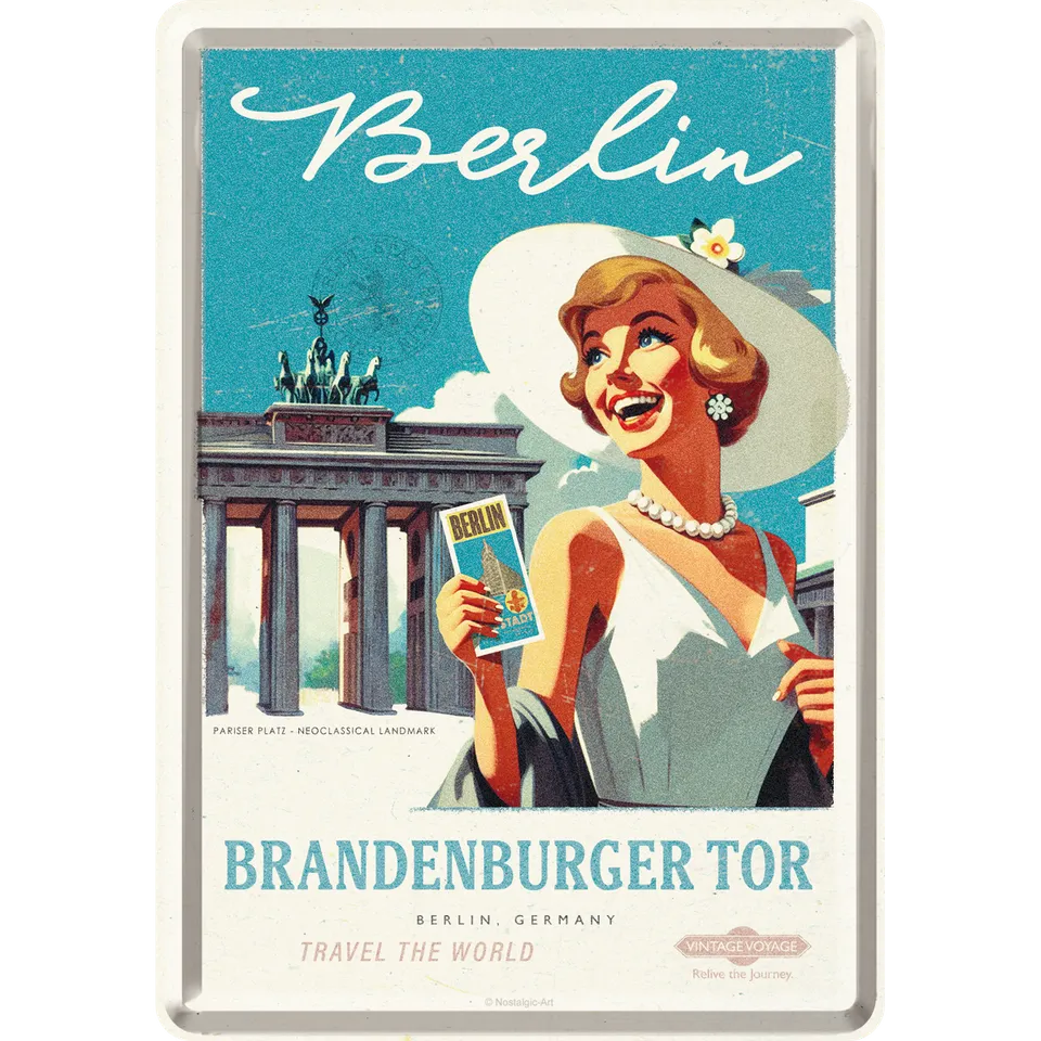 nostalgic-art-berlino-porta-di-brandeburgo-card-in-metallo-10x14-cm image 1