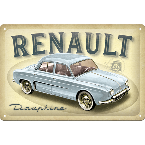 nostalgic-art-renault-dauphine-targa-in-metallo-20x30-cm image 1