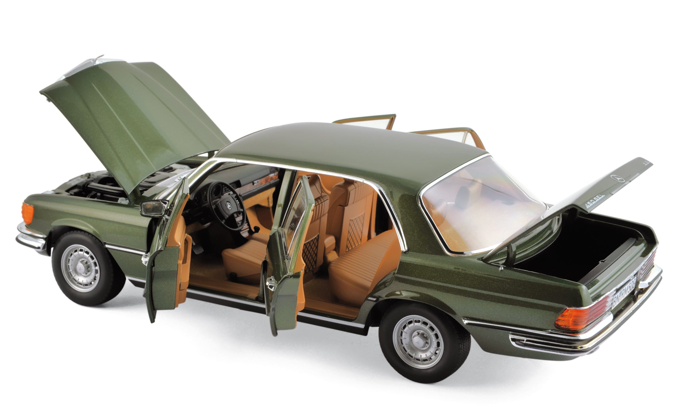norev-mercedes-benz-450-sel-6-9-1976-1-18-modellino-auto-d-epoca-verde-metallizz image 2