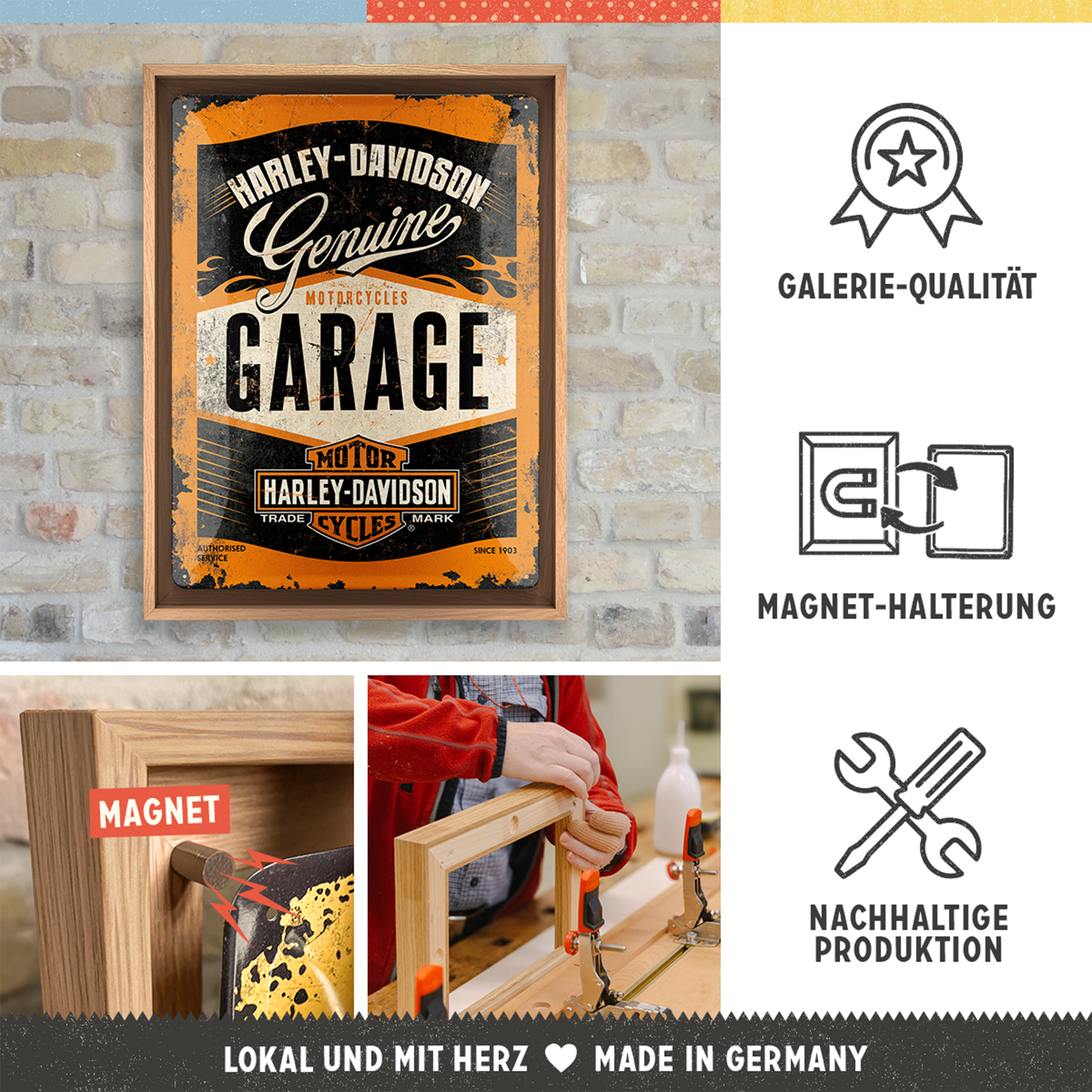 nostalgic-art-harley-davidson-garage-cornice-n-frame-l-edition-33-5x44-cm image 3