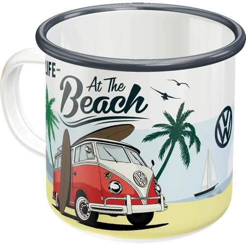 nostalgic-art-vw-bulli-beach-tazza-smaltata-360-ml-8x8-cm image 1