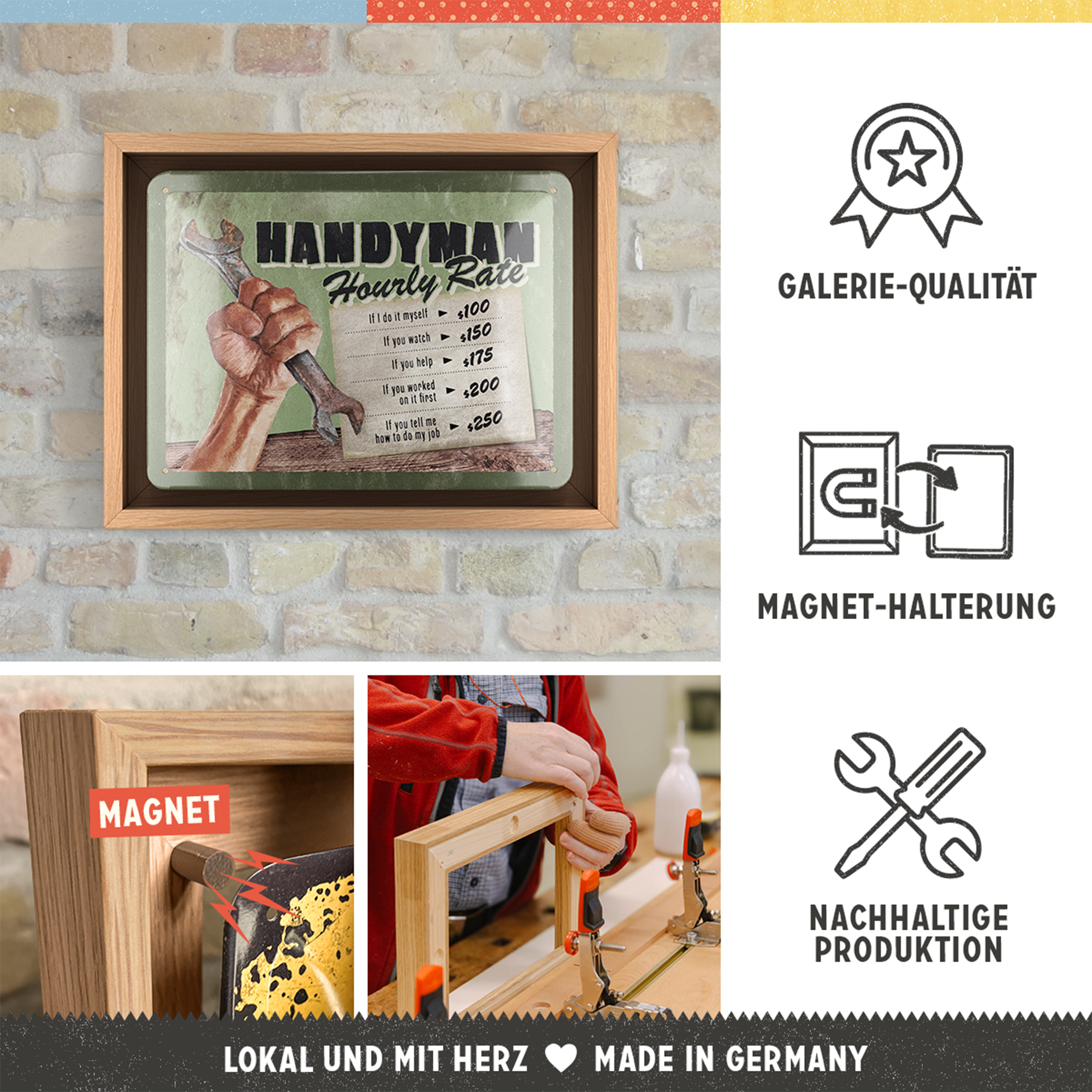 nostalgic-art-handyman-hourly-rate-n-frame-s-edition-cornice-legno-18-5x24-cm image 3
