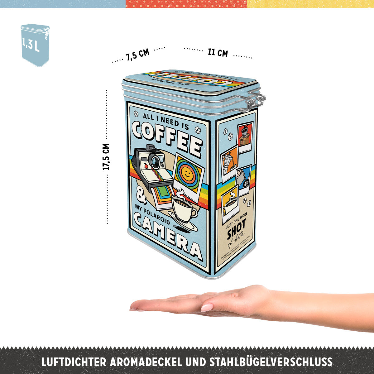 nostalgic-art-polaroid-coffee-camera-scatola-metallo-con-coperchio-7-5x11x17-5-c image 3