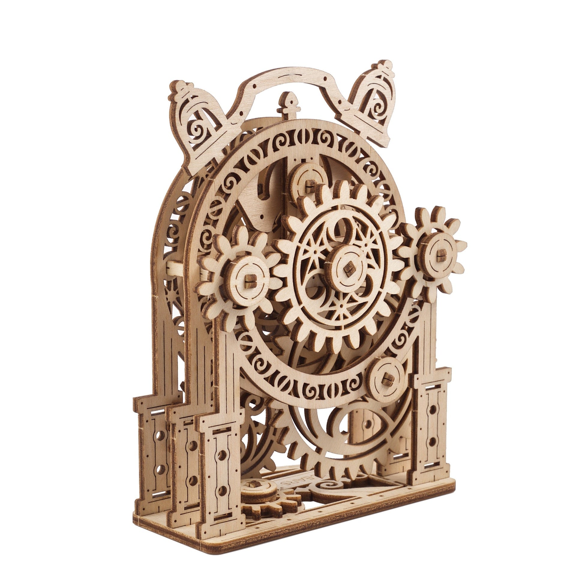 ugears-vintage-alarm-clock-modello-meccanico-sveglia-vintage-in-legno image 2