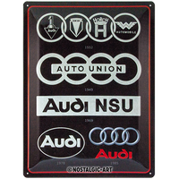 nostalgic-art-audi-logo-evolution-targa-in-metallo-30x40-cm image 2