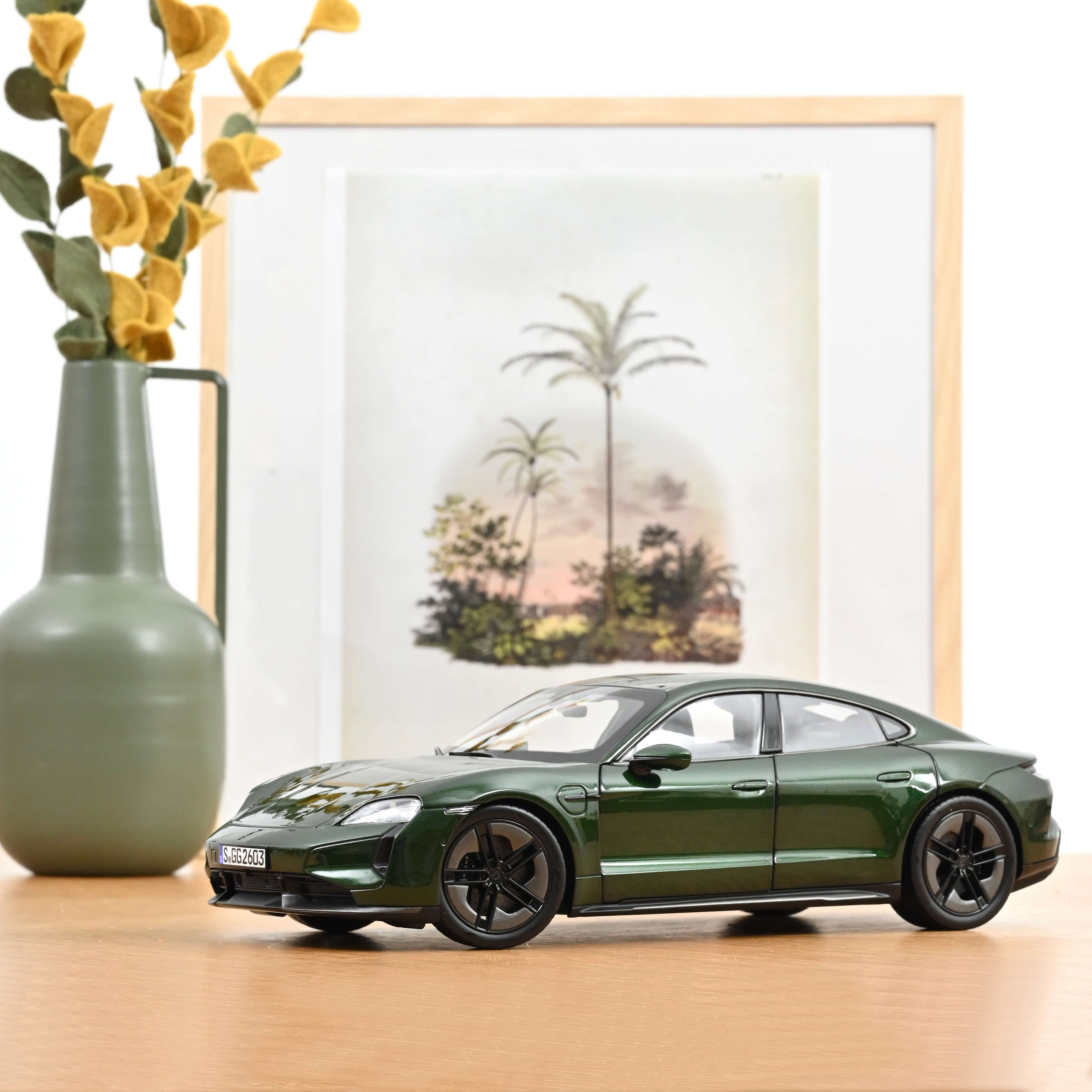 norev-porsche-taycan-turbo-s-2024-verde-quercia-neo-1-18-200-pz image 1