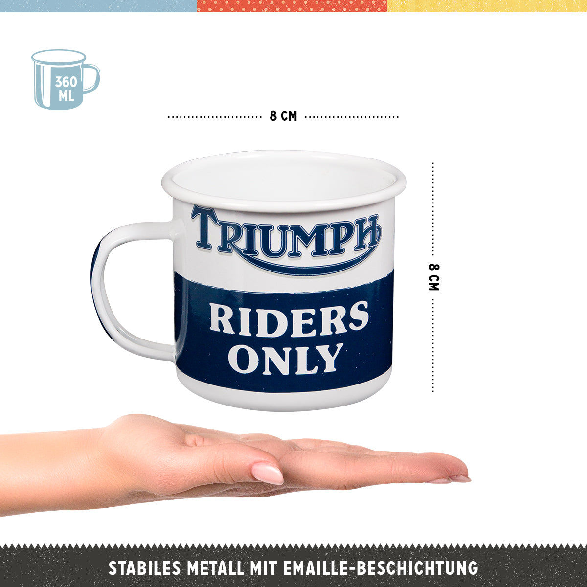 nostalgic-art-triumph-riders-only-tazza-smaltata-360-ml image 2