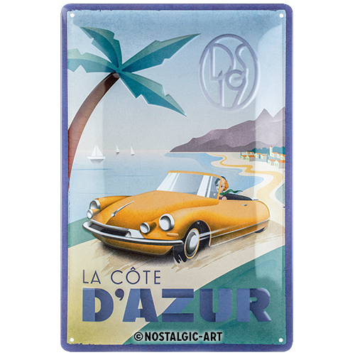nostalgic-art-ds-la-cote-d-azur-ds19-targa-metallo-20x30-cm image 1