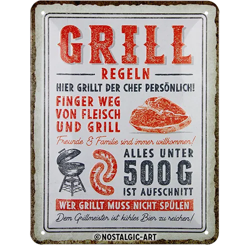 nostalgic-art-grillregeln-targa-in-metallo-15x20-cm-2 image 1