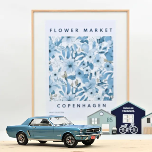norev-ford-mustang-coupe-1965-twilight-turquoise-metallizzato-modellino-auto-1-1 image 1