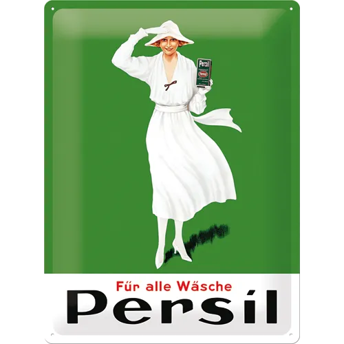 nostalgic-art-persil-wei-e-dame-gr-n-1922-targa-in-metallo-30x40-cm image 1