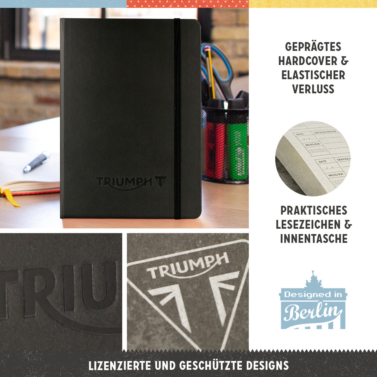 nostalgic-art-triumph-logo-black-taccuino-a5-128-pagine image 2