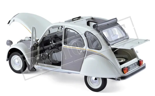 norev-citro-n-2cv-dolly-1985-1-18-modellino-bianco-meije-e-grigio-cormoran image 1