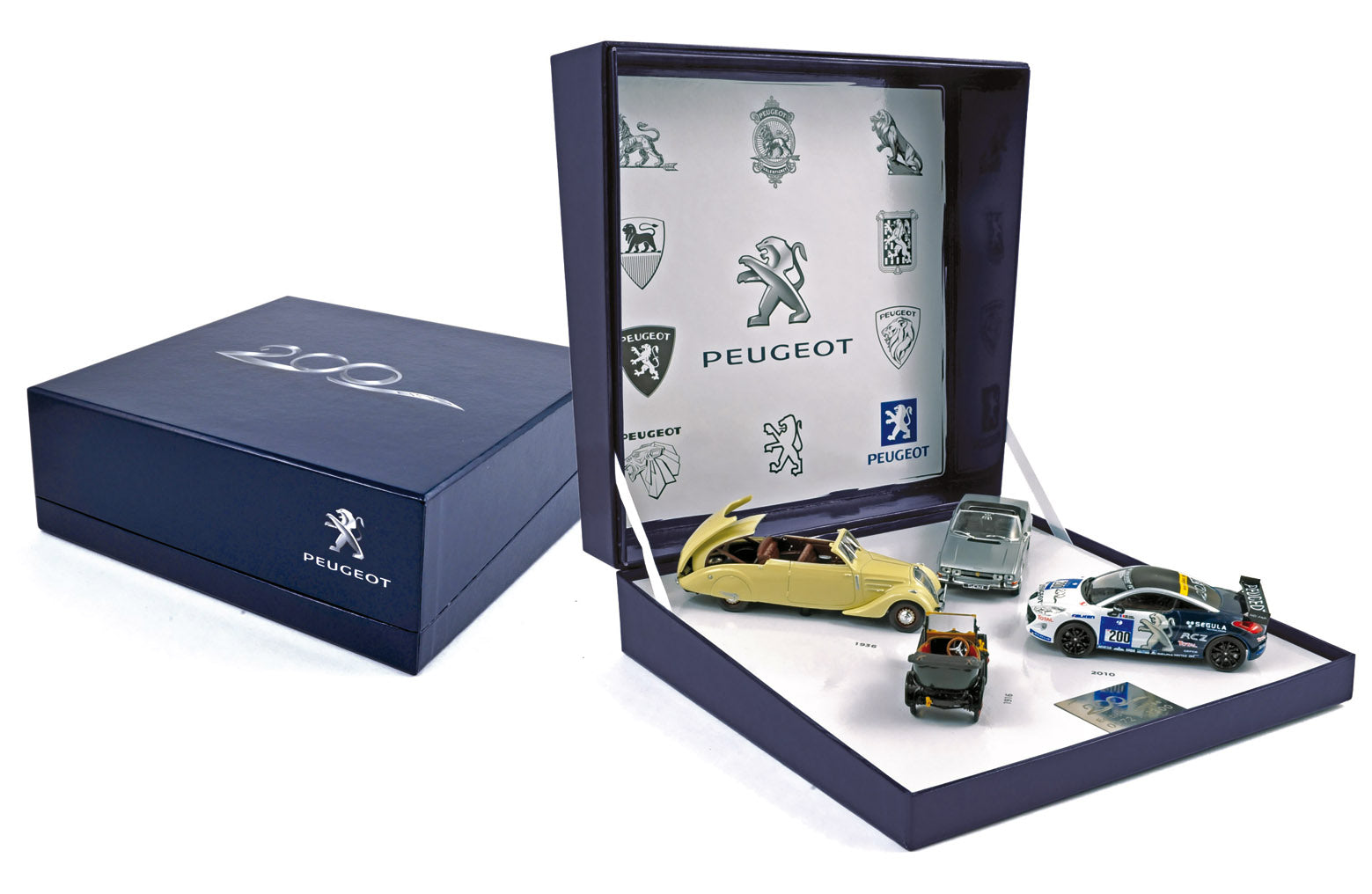 norev-gift-box-2010-anniversario-200-anni-peugeot-1-43-set-4-modellini image 1