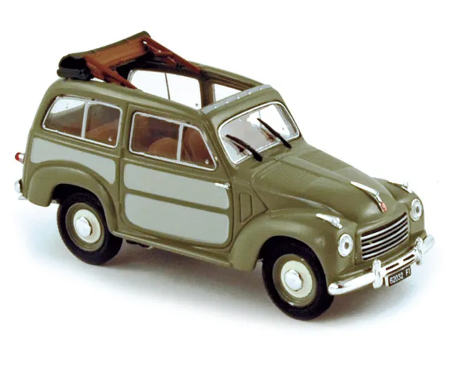 norev-fiat-500-belv-d-re-1952-verde-grigio-1-43-modellino-auto-d-epoca image 1