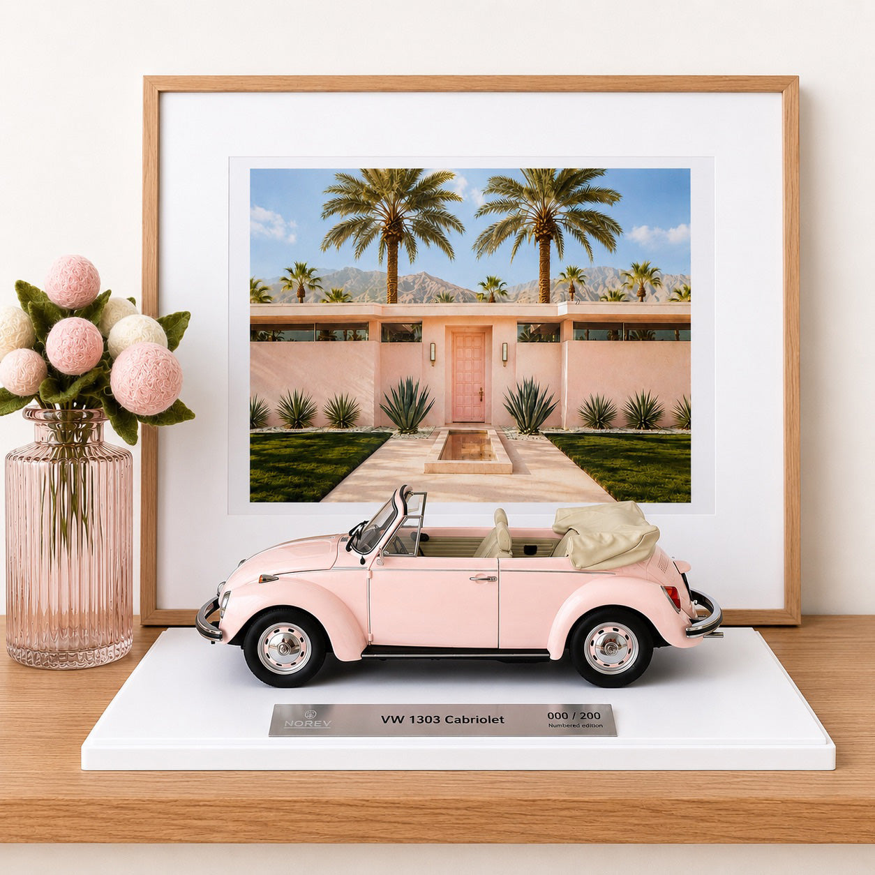norev-vw-1303-maggiolino-cabriolet-1972-rosa-1-18-edizione-limitata-200-pcs image 7