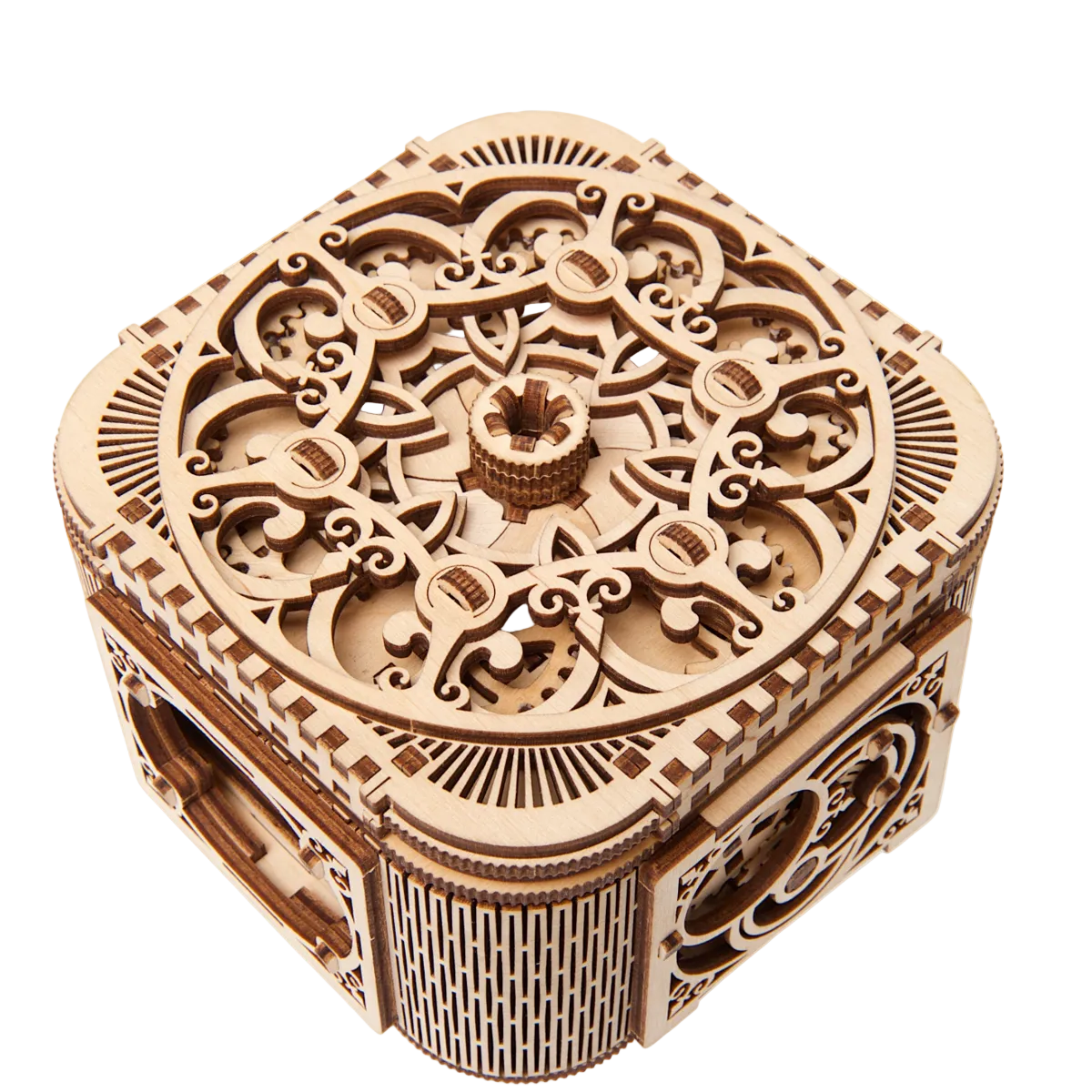 ugears-treasure-box-scatola-meccanica-portagioie-in-legno-medium-gears image 2