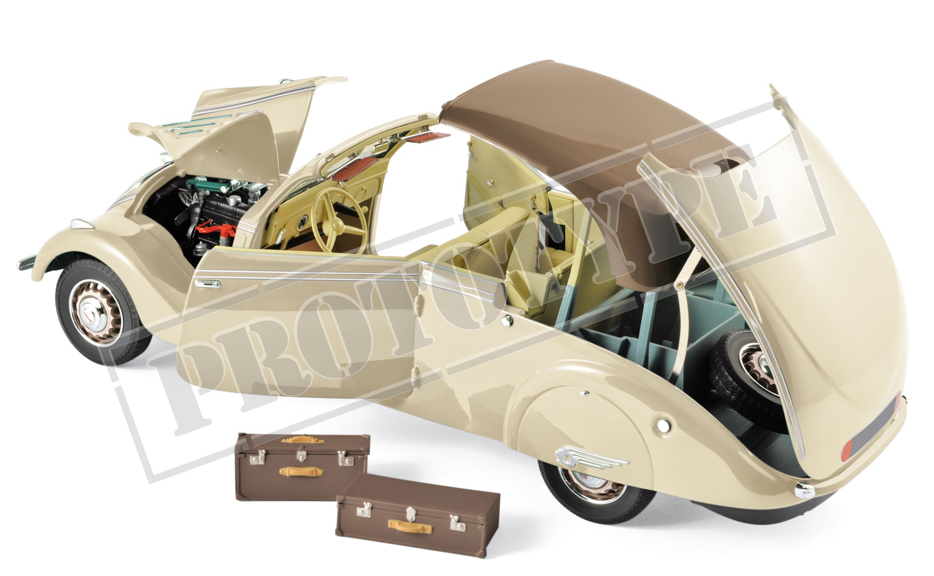 norev-peugeot-402-eclipse-1937-modellino-auto-1-18-beige-e-caramello image 1