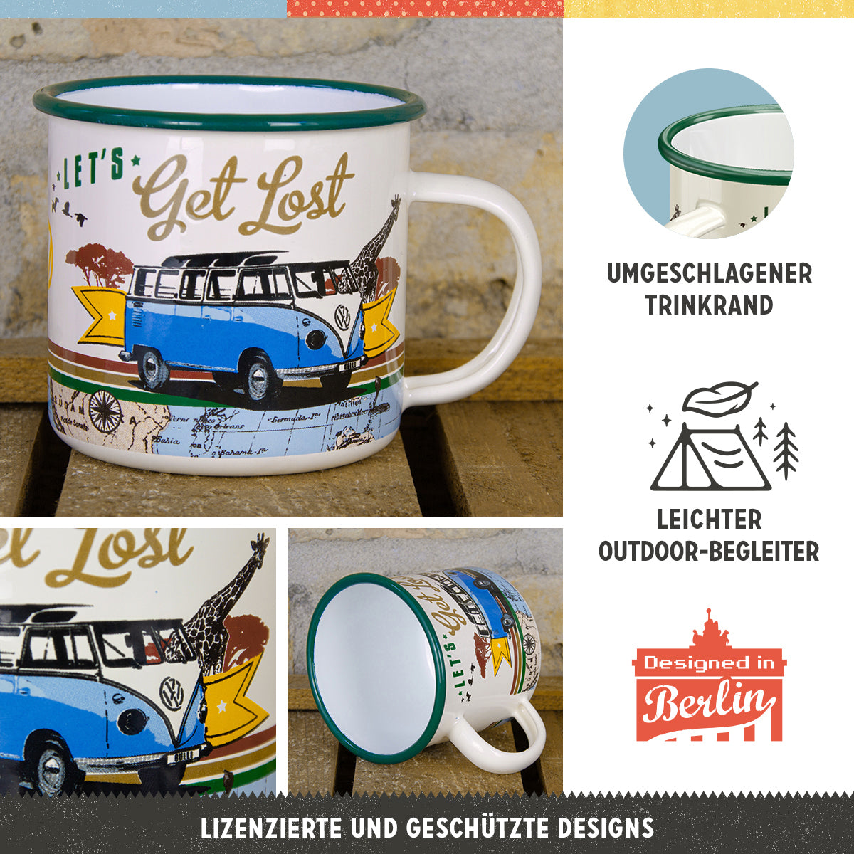 nostalgic-art-vw-bulli-let-s-get-lost-tazza-smaltata-360-ml image 3