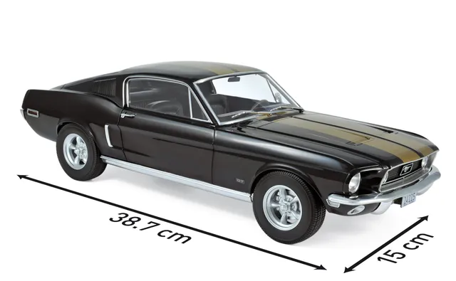 norev-ford-mustang-fastback-1968-nero-oro-1-12-100-pezzi image 1