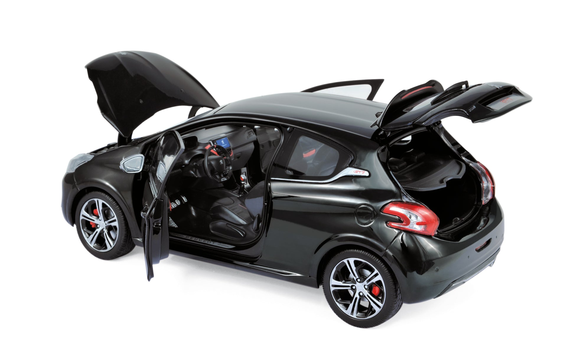 norev-peugeot-208-gti-2013-modellino-auto-1-18-nero-perla-nera-2 image 1