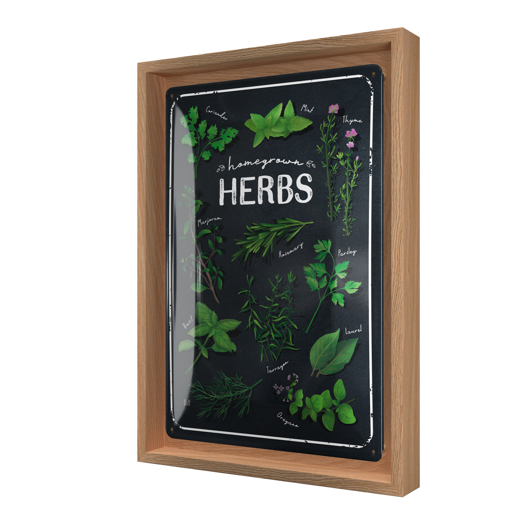 nostalgic-art-homegrown-herbs-special-edition-targa-metallo-con-cornice-n-frame- image 1