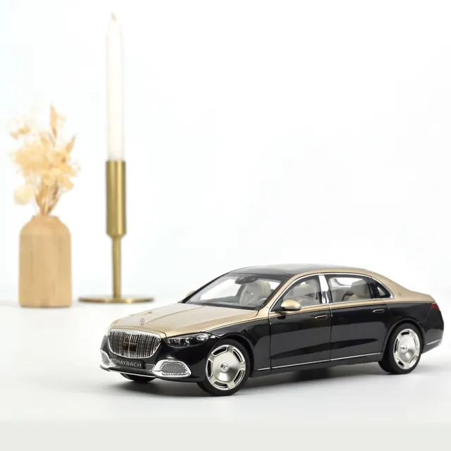 norev-mercedes-maybach-s-680-4matic-2021-modellino-auto-1-18-oro-nero image 1