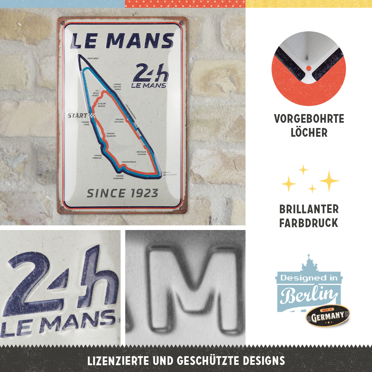 nostalgic-art-24h-le-mans-circuit-targa-in-metallo-20-x-30-cm image 3