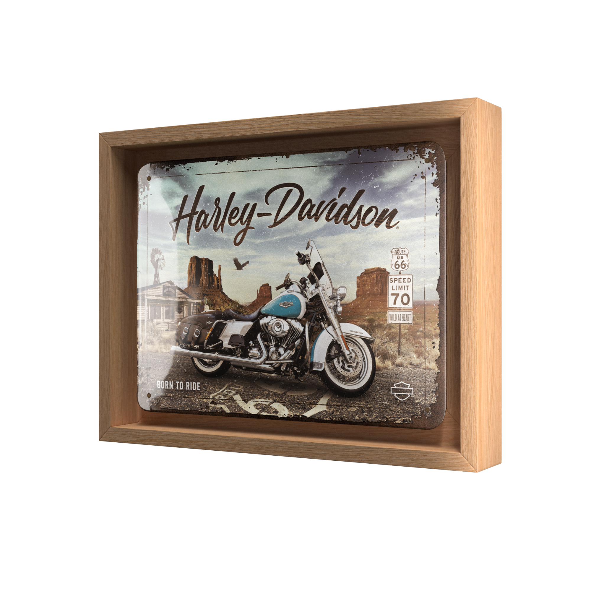 nostalgic-art-harley-davidson-route-66-road-king-classic-cornice-n-frame-s-18-5x image 1