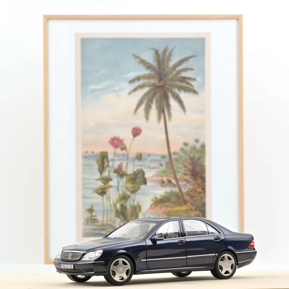 norev-mercedes-benz-s55-amg-2000-blu-metallizzato-modellino-auto-1-18 image 1