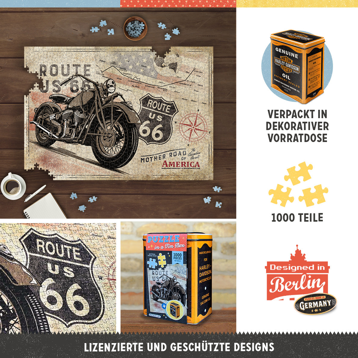 nostalgic-art-route-66-bike-map-h-d-4-puzzle-1000-pezzi-in-scatola-metallo image 3