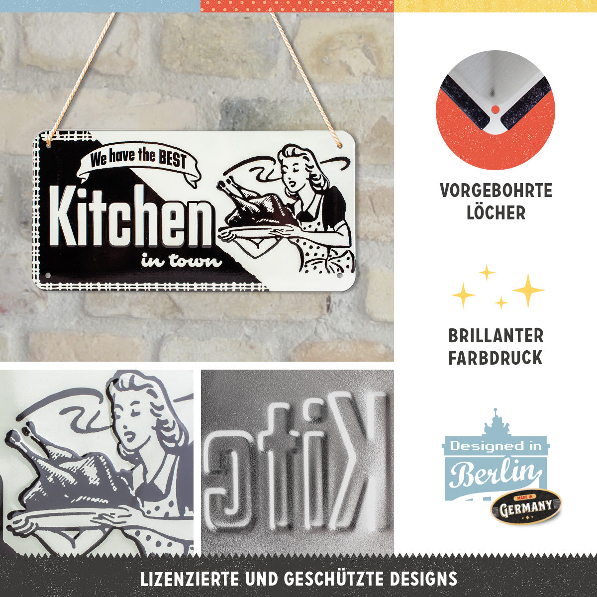 nostalgic-art-kitchen-targa-pendente-in-metallo-10x20-cm image 2