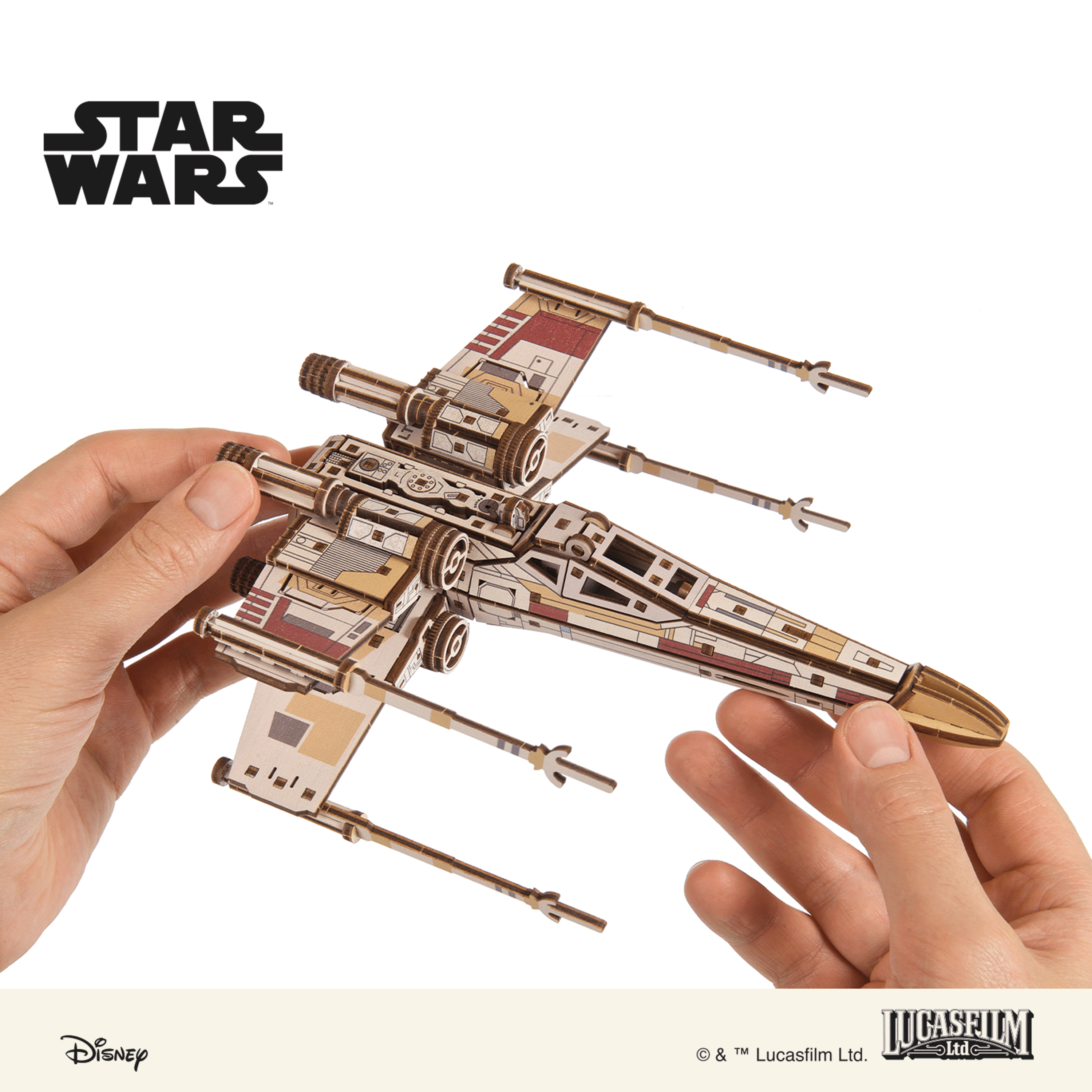 ugears-star-wars-luke-skywalker-s-x-wing-starfighter-modellino-spaziale-in-legno image 6