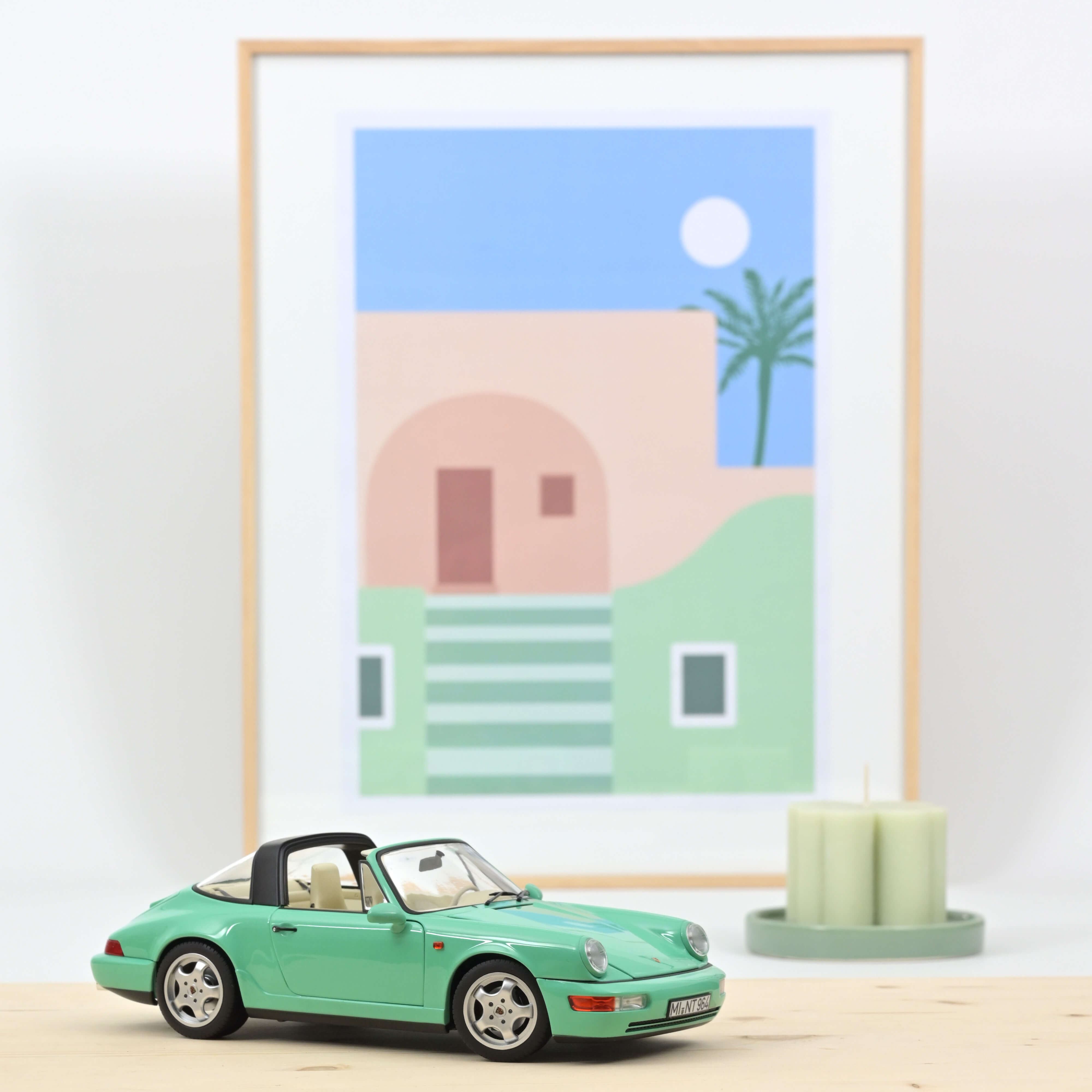 norev-porsche-911-carrera-4-targa-1991-verde-menta-1-18-200-pezzi image 2