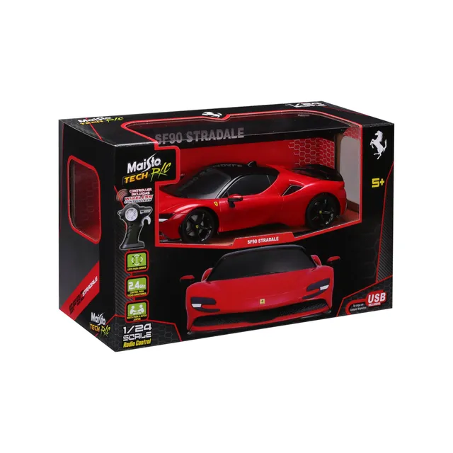bburago-ferrari-sf90-radiocomandata-1-24-special-pack-auto-rc-2-4-ghz image 1