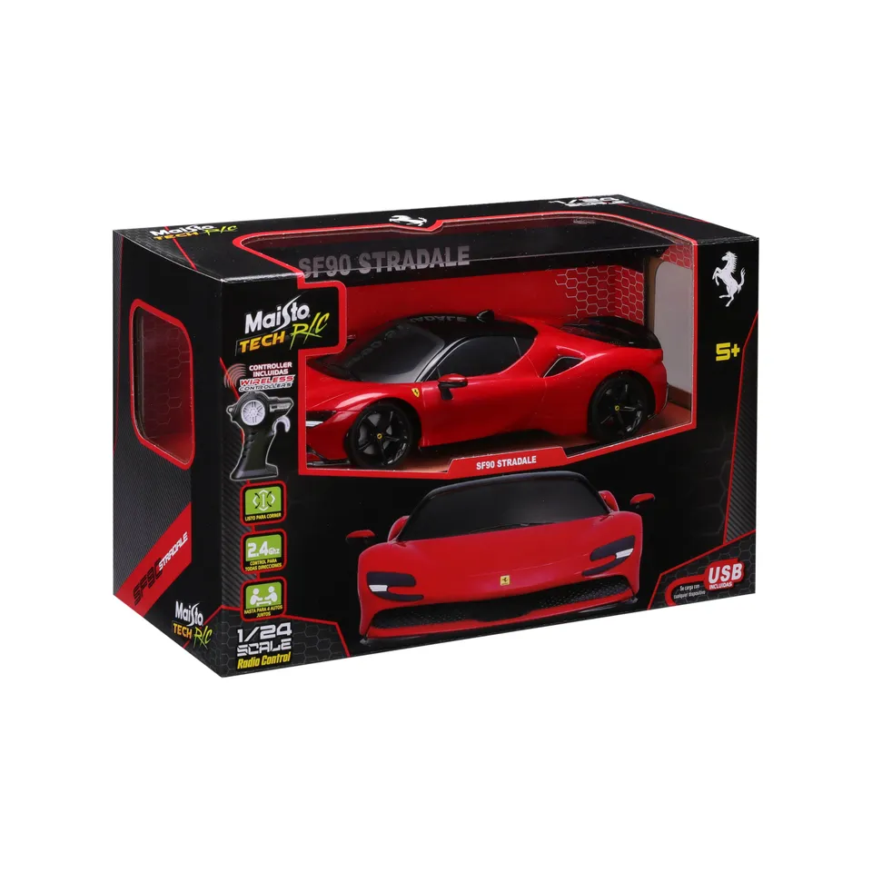 bburago-ferrari-sf90-radiocomandata-1-24-special-pack-auto-rc-2-4-ghz image 1