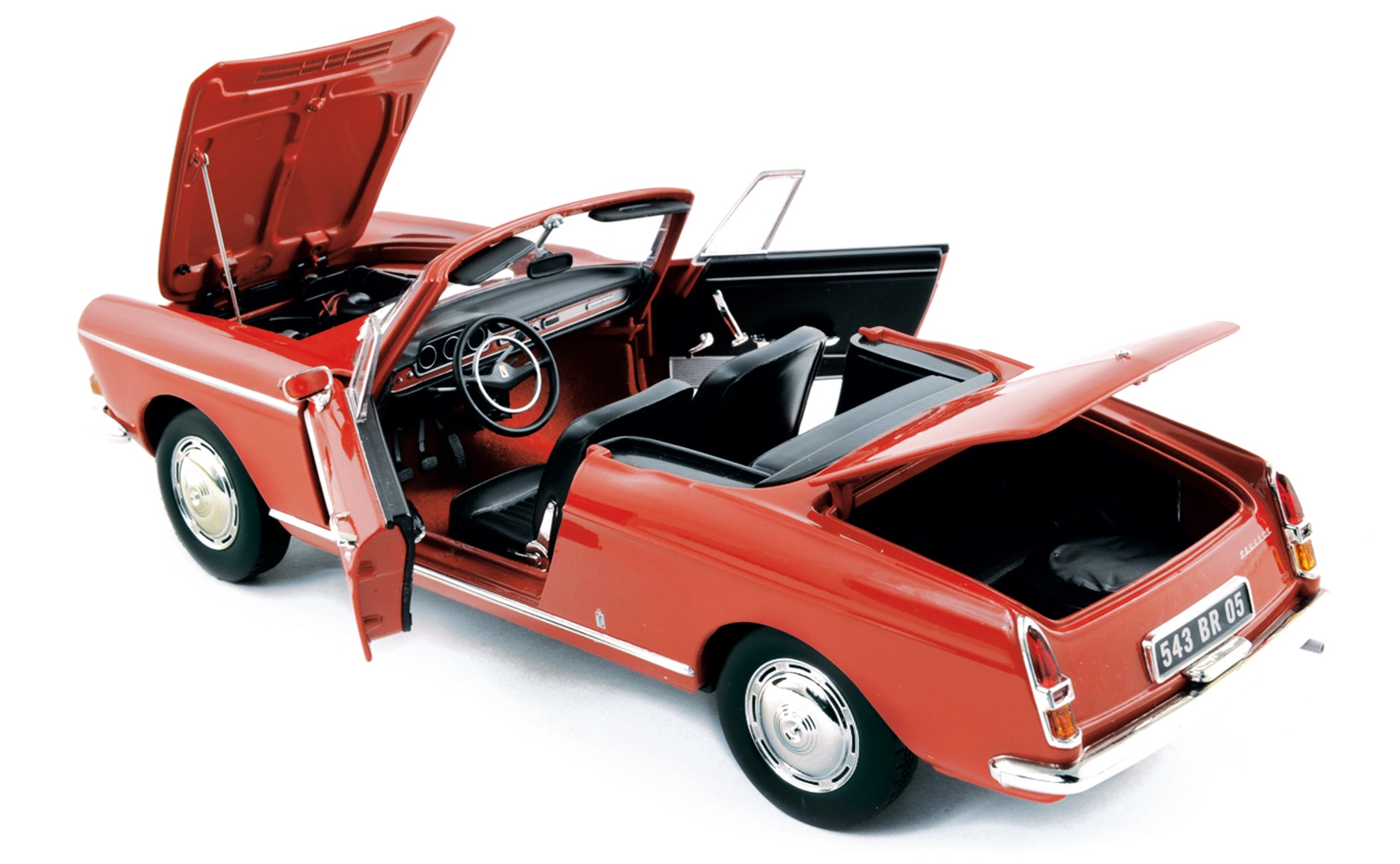 norev-peugeot-404-cabriolet-1967-modellino-auto-1-18-rosso-capanelle image 2