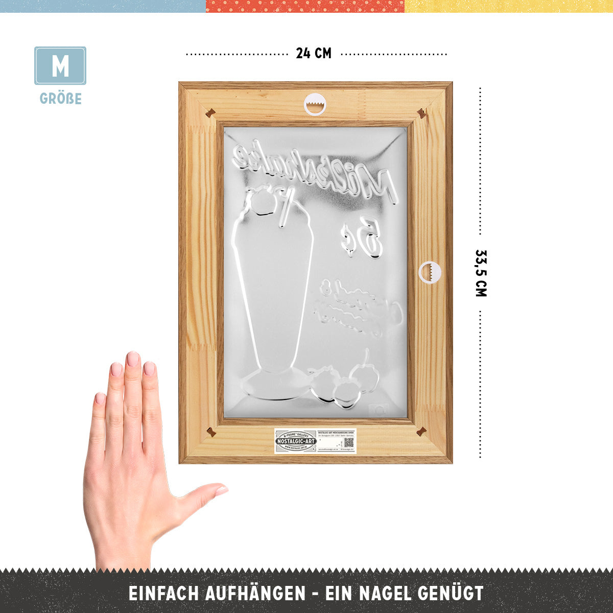 nostalgic-art-milkshake-n-frame-m-edition-quadro-con-cornice-legno-24x33-5-cm image 2