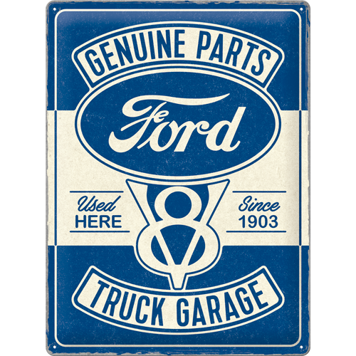 nostalgic-art-ford-v8-truck-garage-targa-in-metallo-30x40-cm image 1