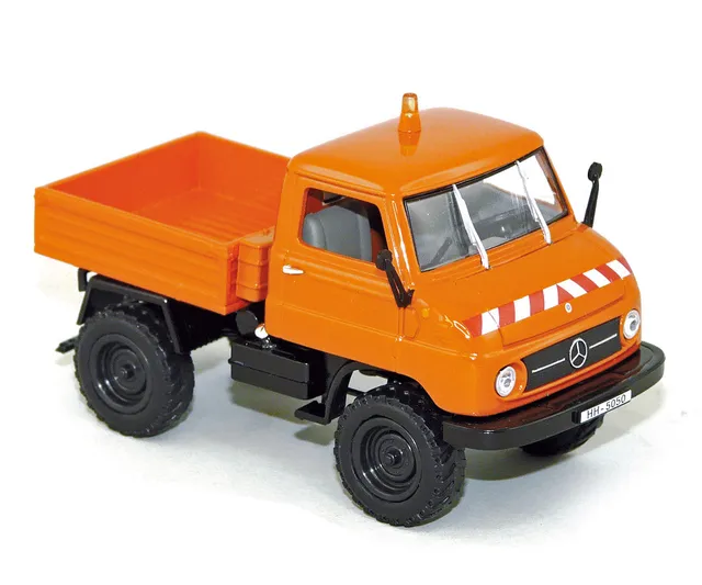 norev-mercedes-benz-unimog-u-411-1956-arancione-modellino-1-43 image 1