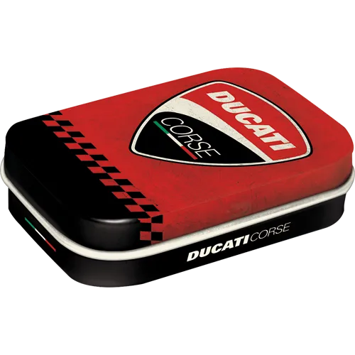 nostalgic-art-ducati-corse-logo-racing-scatola-mentine-in-metallo-6x4-cm image 1