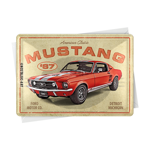 nostalgic-art-ford-mustang-gt-1967-red-metal-card-10x14-cm-2 image 2